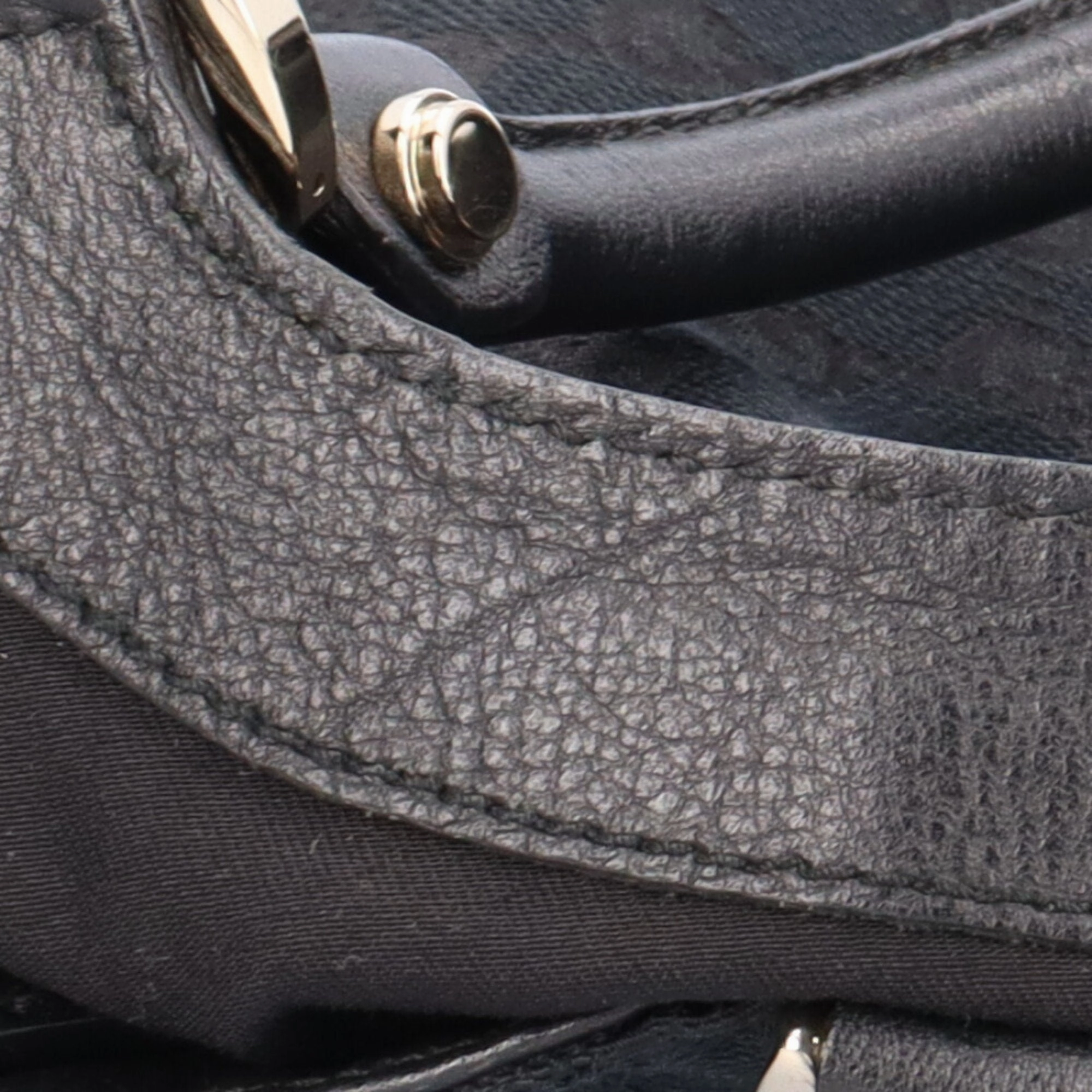 GUCCI Abbey GG Campus Shoulder Bag Canvas Black Women's