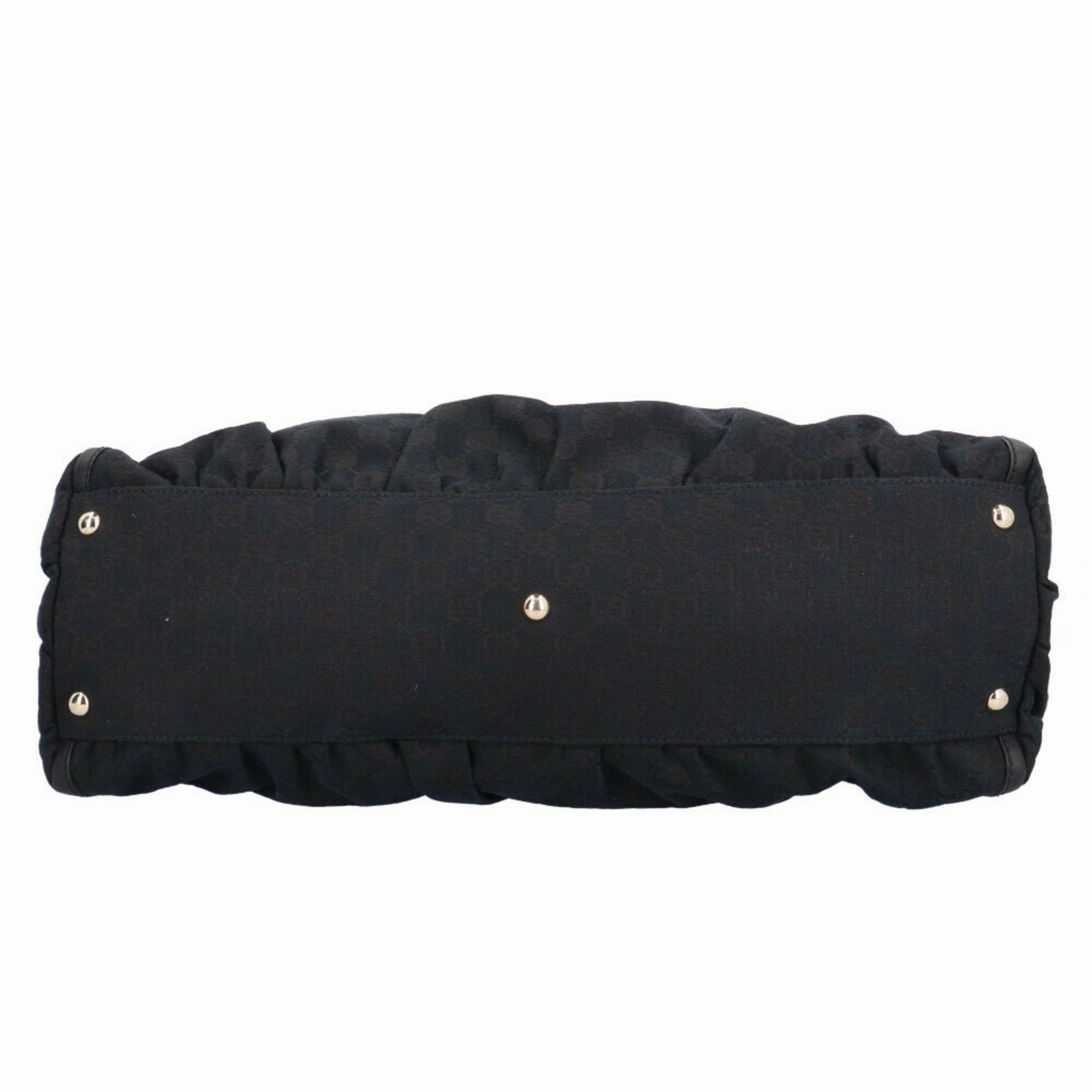 GUCCI Abbey GG Campus Shoulder Bag Canvas Black Women's