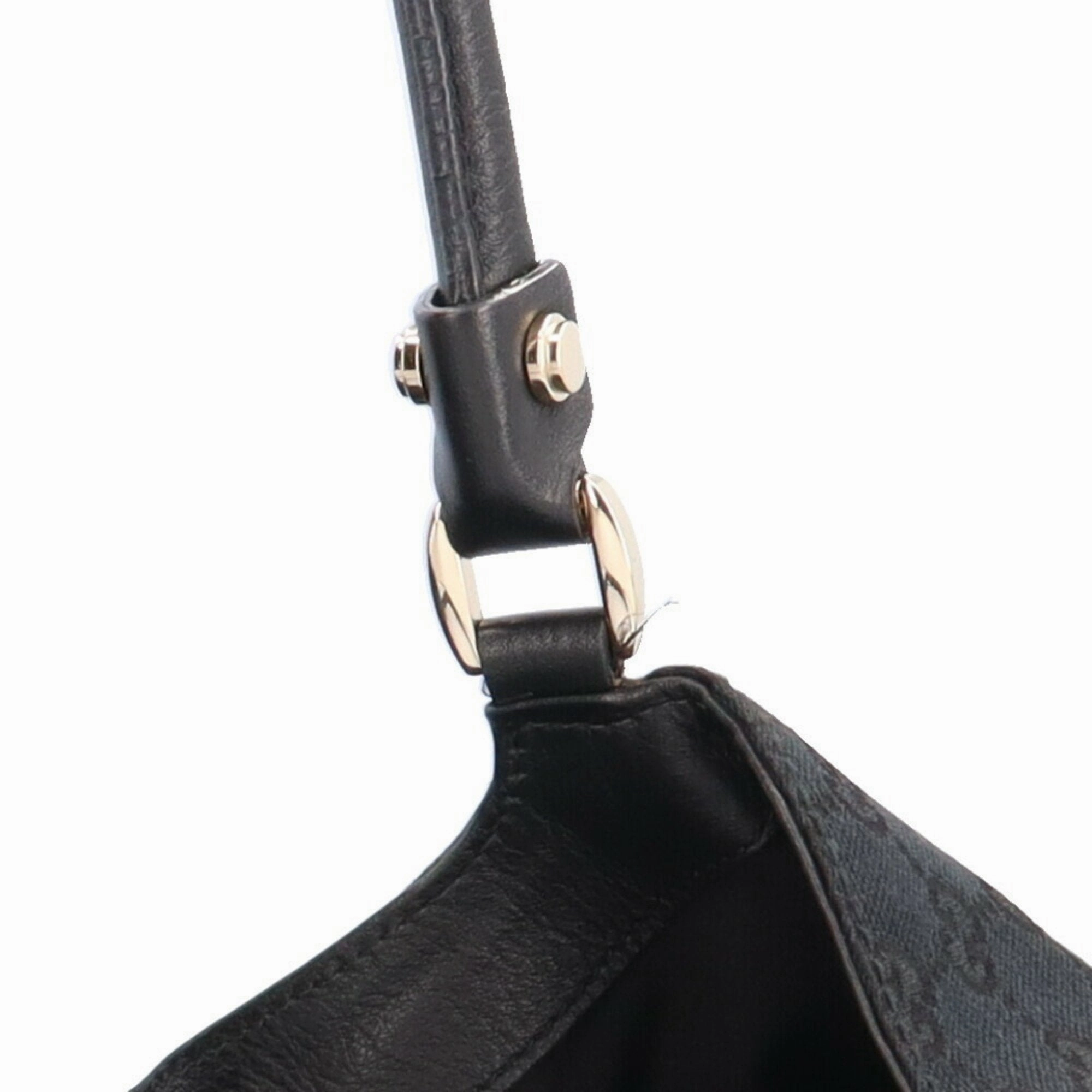GUCCI Abbey GG Campus Shoulder Bag Canvas Black Women's