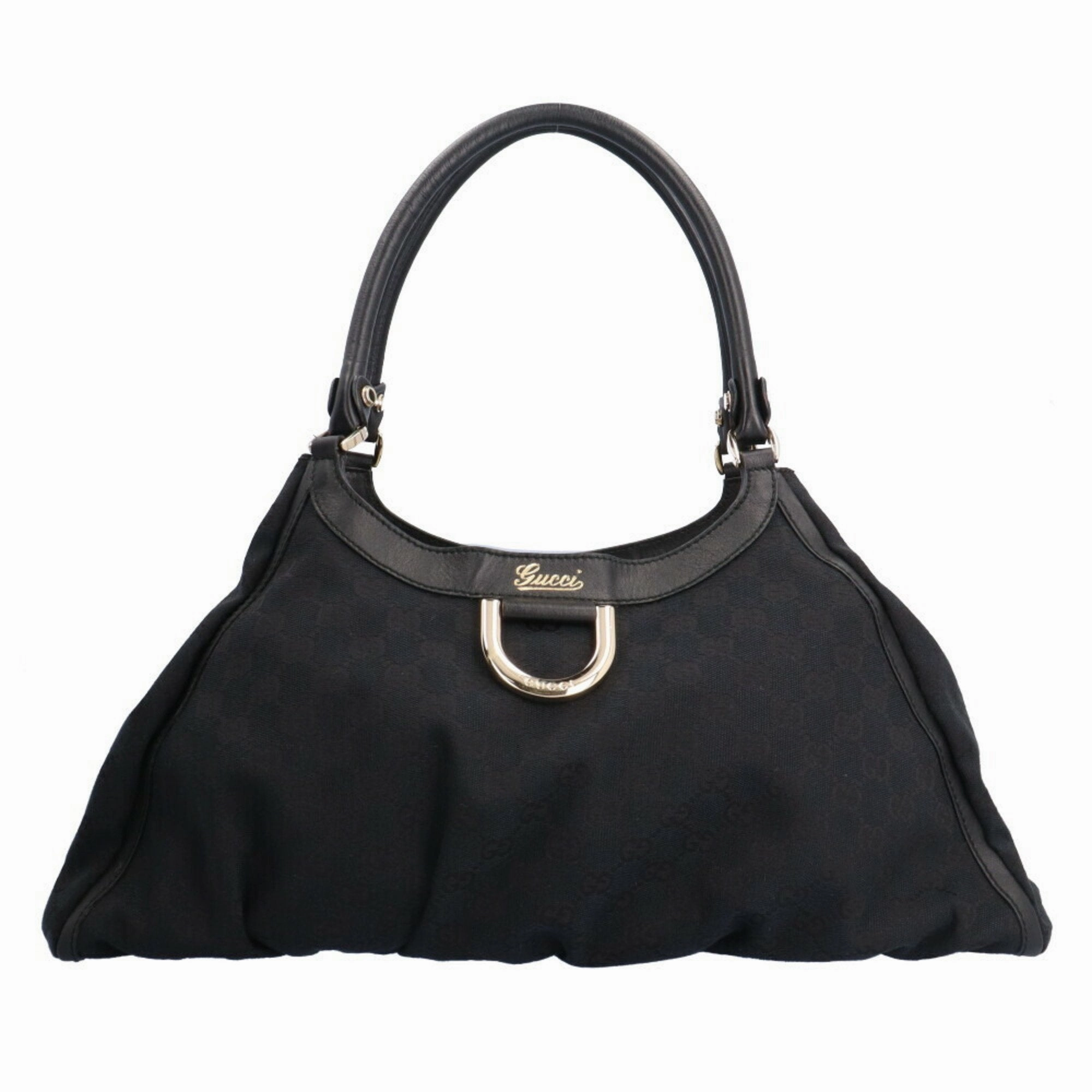 GUCCI Abbey GG Campus Shoulder Bag Canvas Black Women's