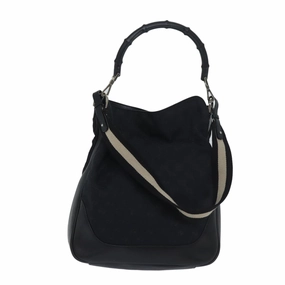 Gucci Bamboo  Canvas Shoulder Bag ()