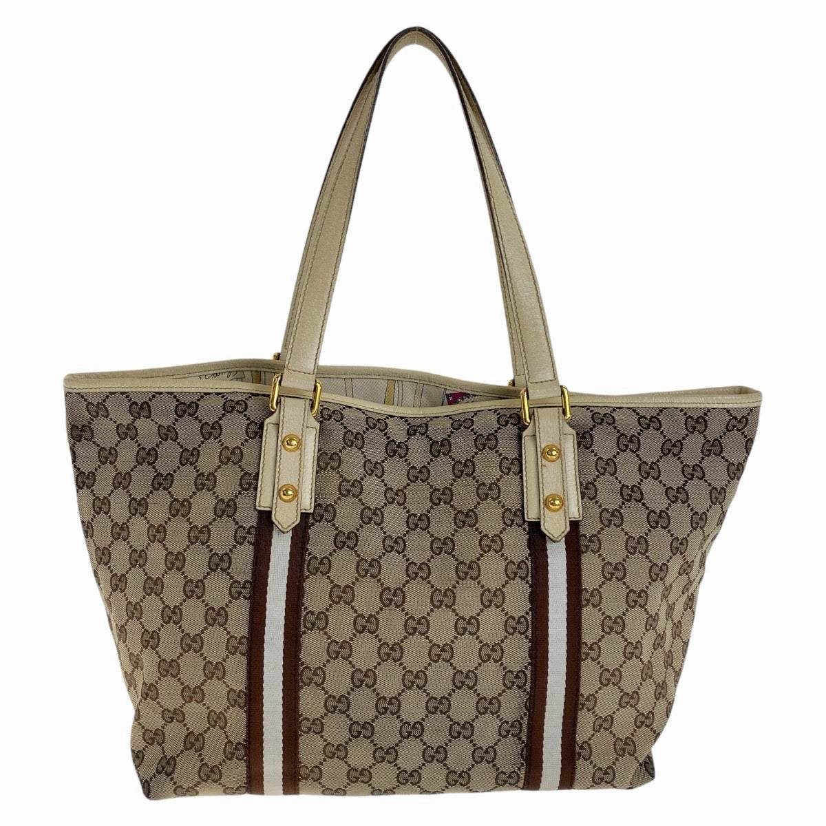 Gucci Bamboo Canvas Tote Shoulder Bag