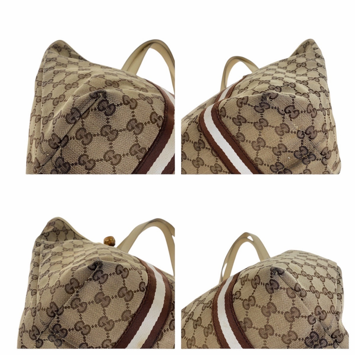Gucci Bamboo Canvas Tote Shoulder Bag