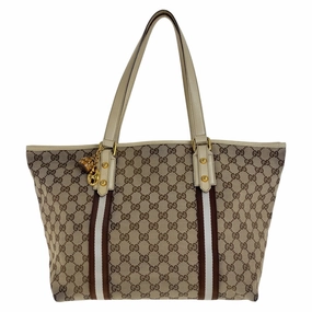 Gucci Bamboo Canvas Tote Shoulder Bag