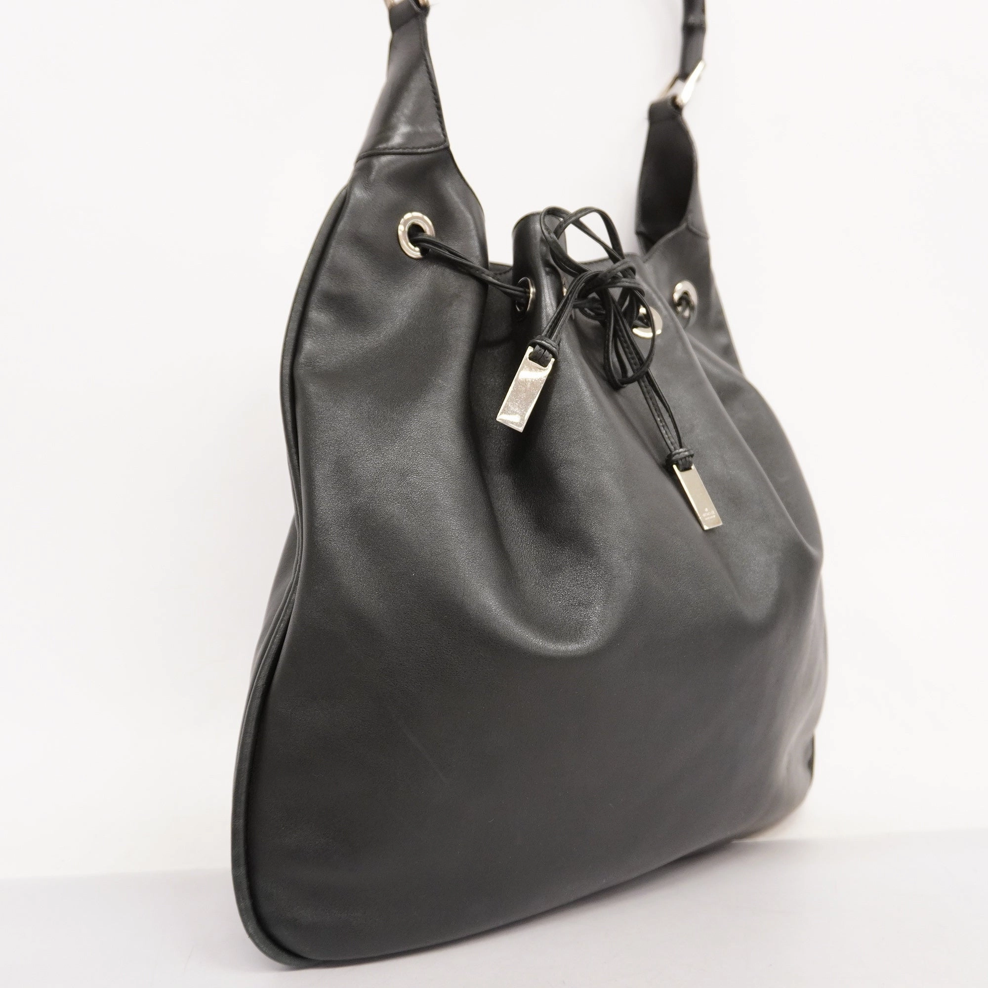 GUCCI  Bamboo Shoulder Bag 001 4006 Women's Leather Shoulder Bag Black