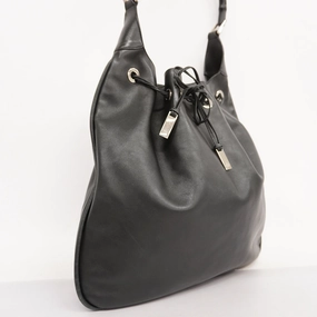 GUCCI  Bamboo Shoulder Bag 001 4006 Women's Leather Shoulder Bag Black