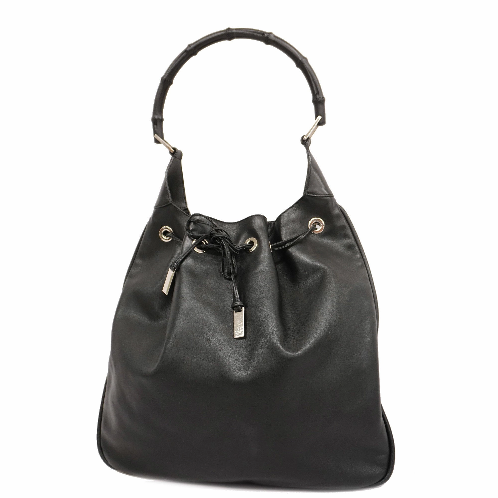 GUCCI  Bamboo Shoulder Bag 001 4006 Women's Leather Shoulder Bag Black