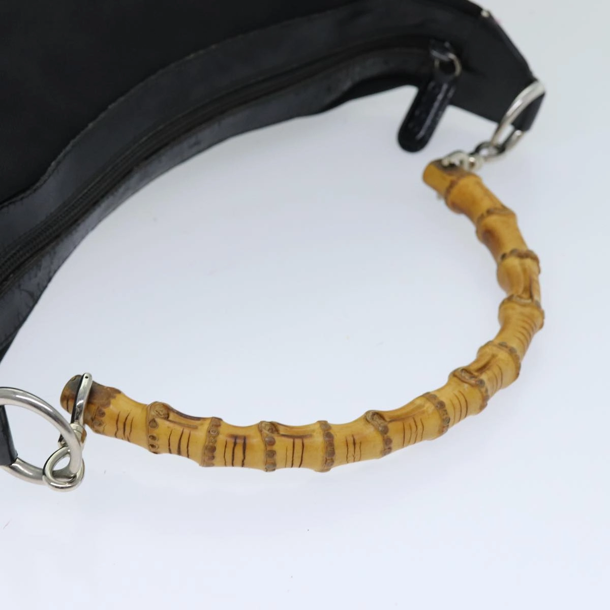 GUCCI Bamboo Shoulder Bag Canvas Black 000 1998 0531  bs14538
