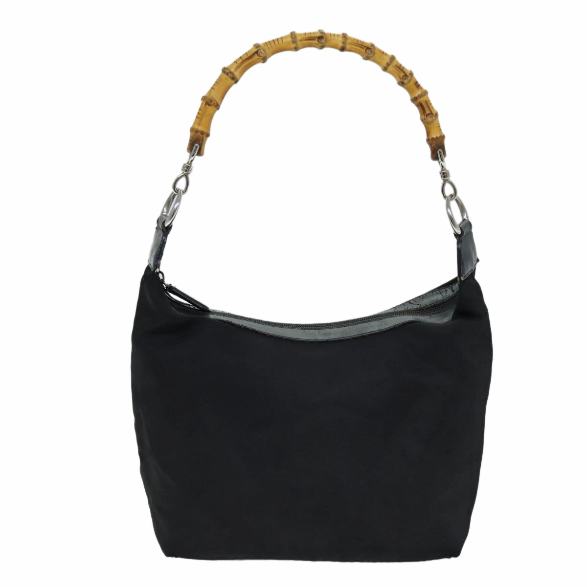 GUCCI Bamboo Shoulder Bag Canvas Black 000 1998 0531  bs14538