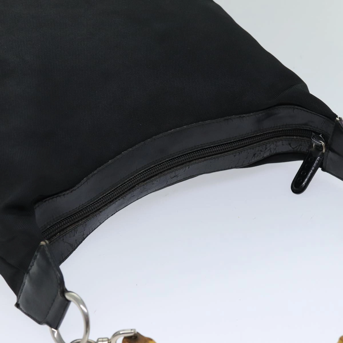GUCCI Bamboo Shoulder Bag Canvas Black 000 1998 0531  bs14538