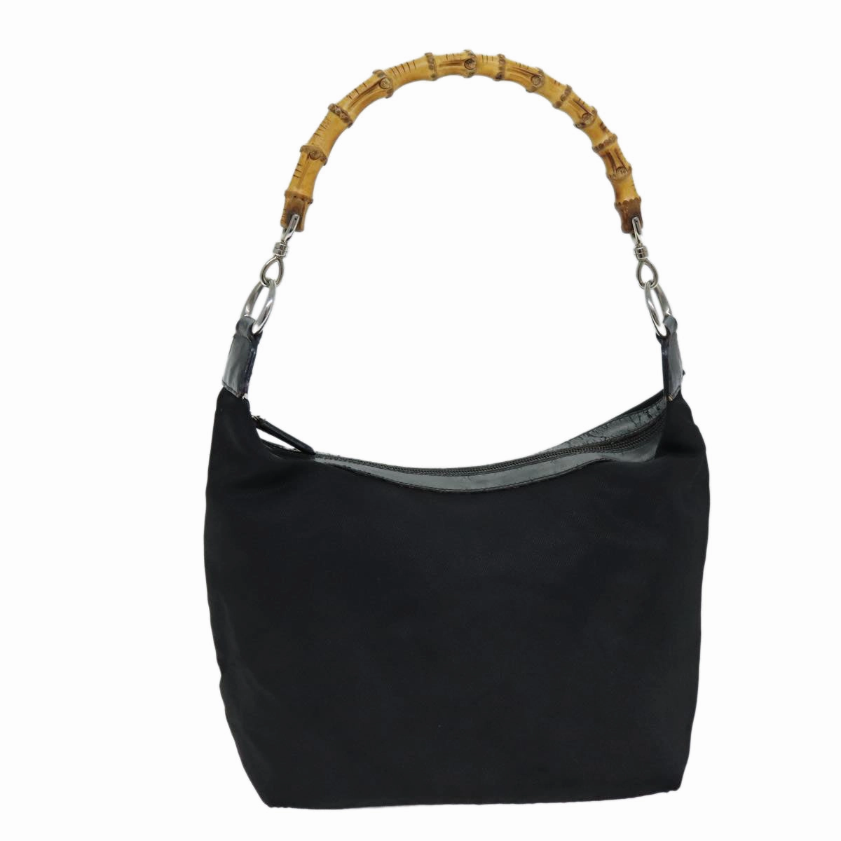 GUCCI Bamboo Shoulder Bag Canvas Black 000 1998 0531  bs14538
