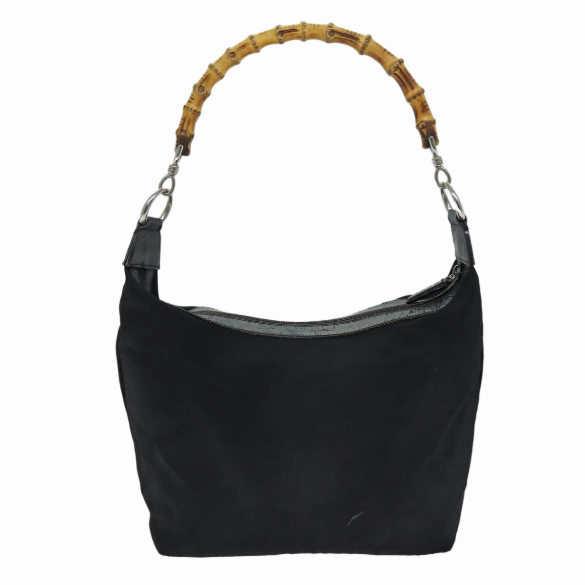 GUCCI Bamboo Shoulder Bag Canvas Black 000 1998 0531  bs14538