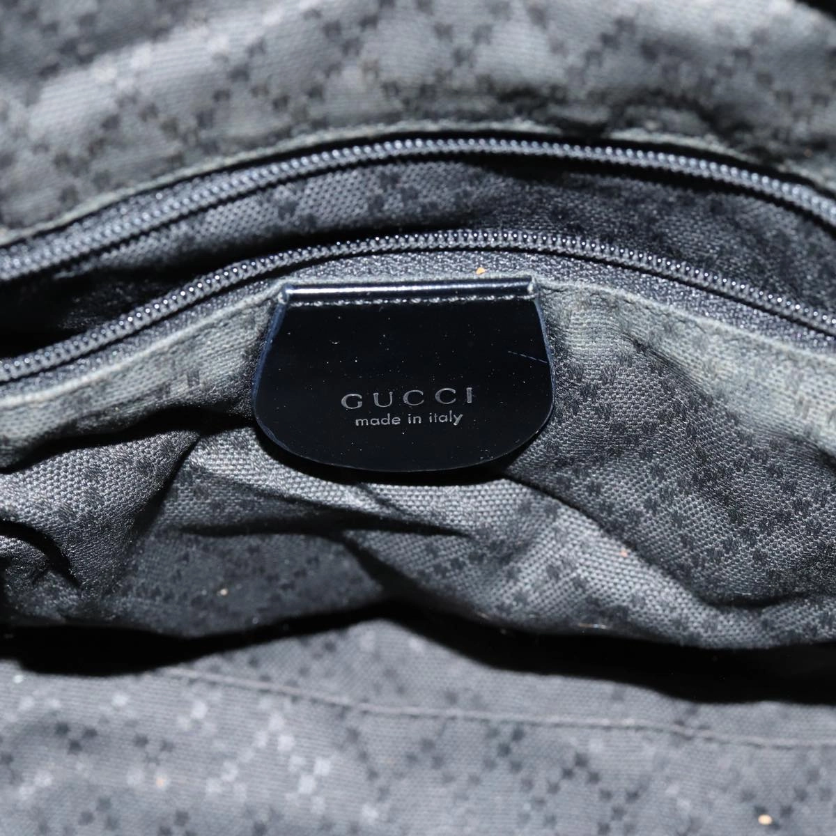 GUCCI Bamboo Shoulder Bag Canvas Black 000 1998 0531  bs14538