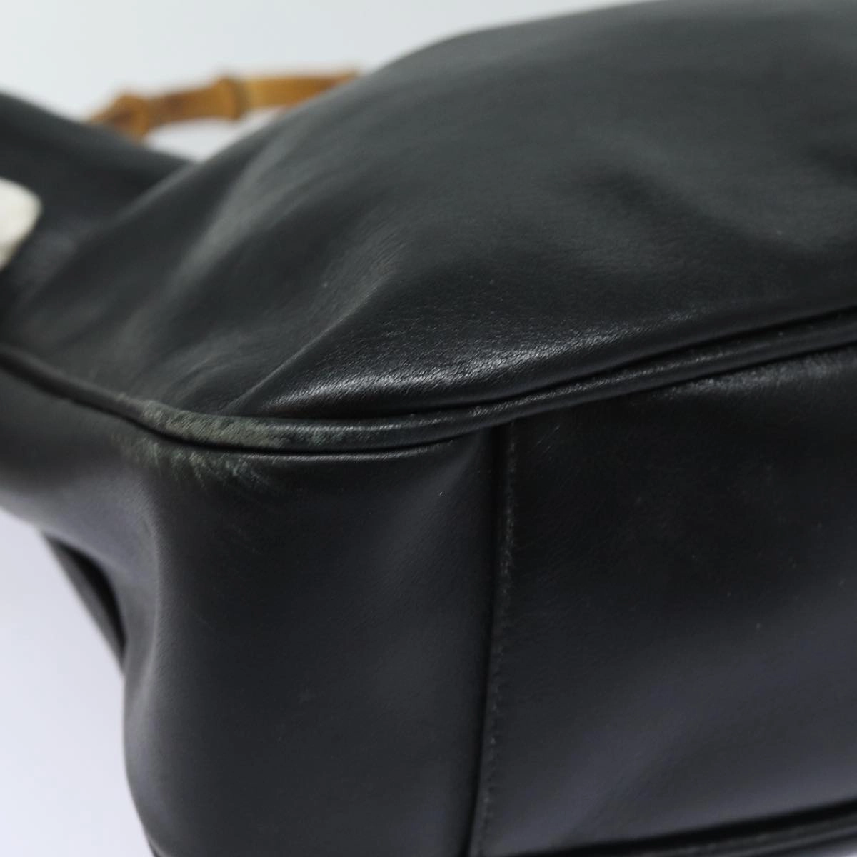 GUCCI Bamboo Shoulder Bag Leather 2way Black 001 1638  80839