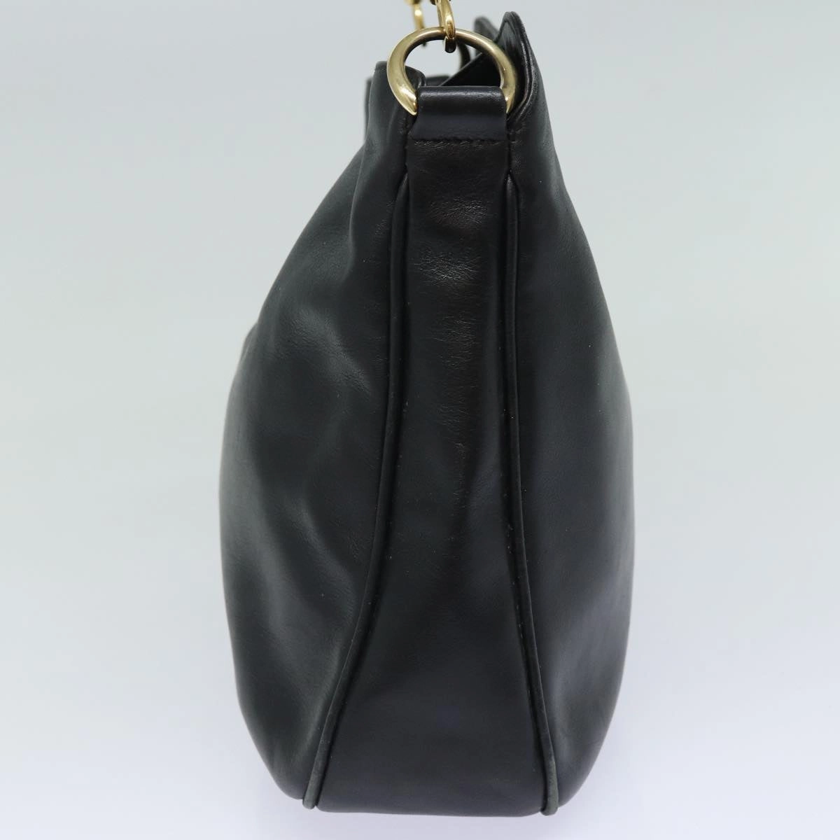 GUCCI Bamboo Shoulder Bag Leather 2way Black 001 1638  80839
