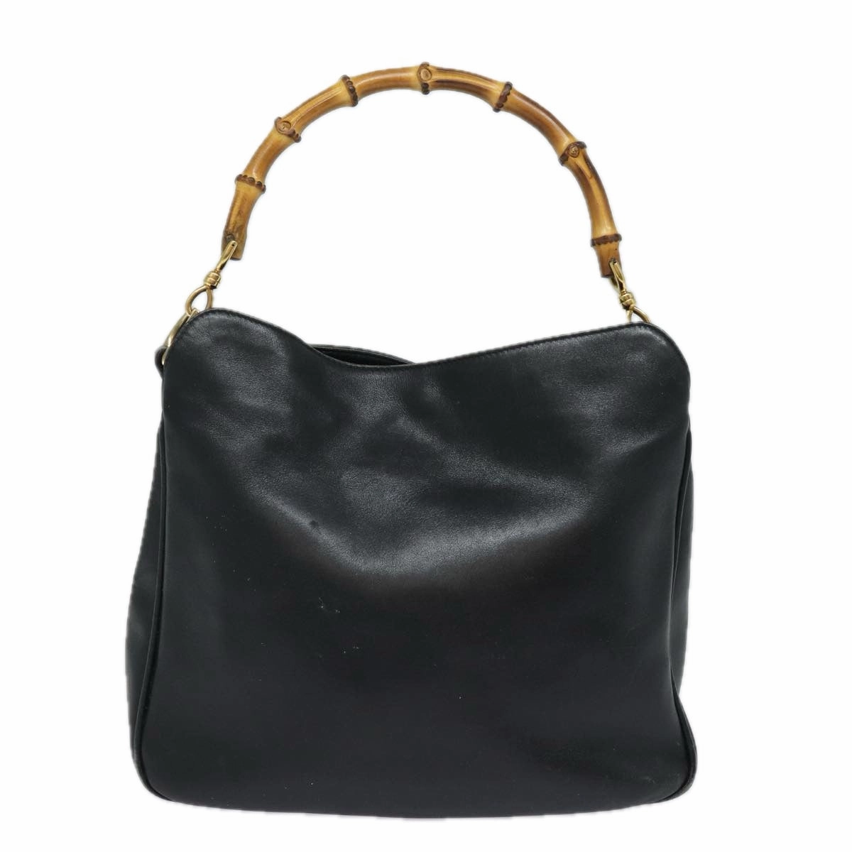 GUCCI Bamboo Shoulder Bag Leather 2way Black 001 1638  80839