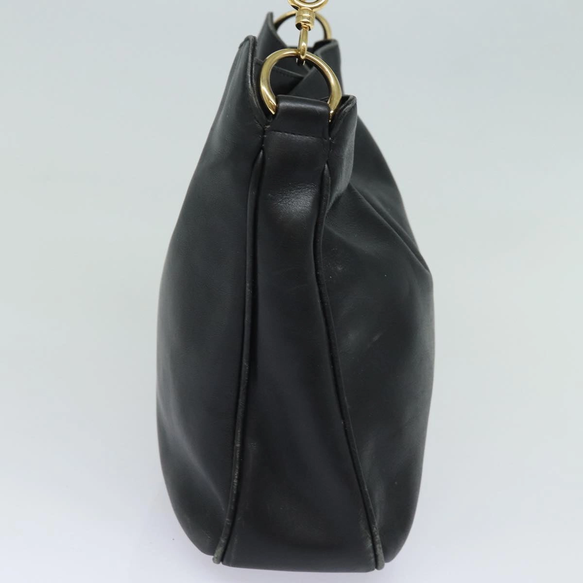 GUCCI Bamboo Shoulder Bag Leather 2way Black 001 1638  80839