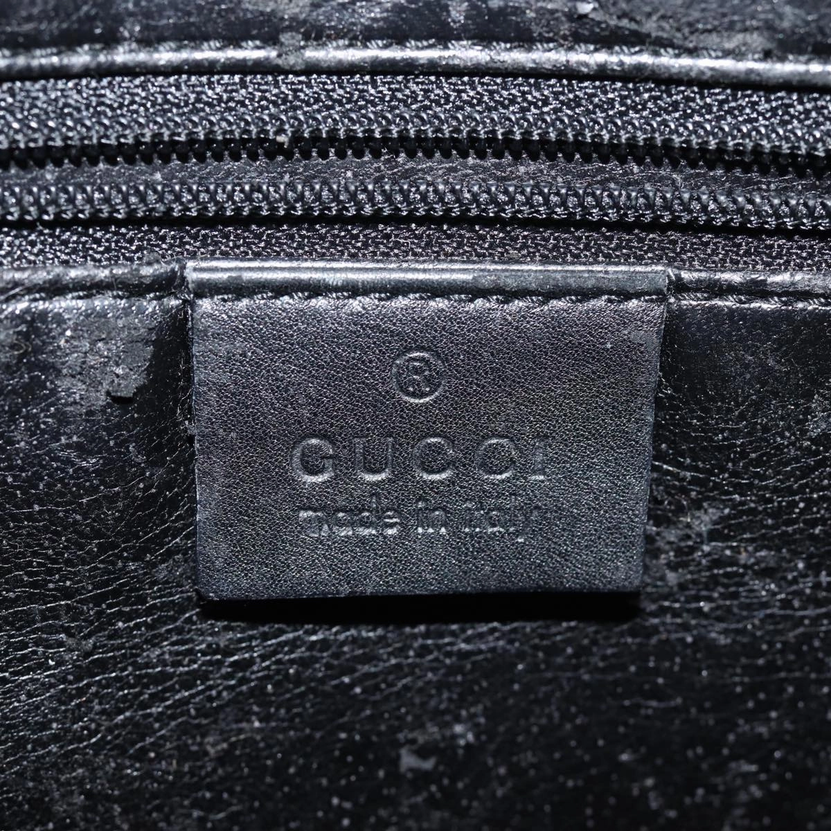 GUCCI Bamboo Shoulder Bag Leather 2way Black 001 1638  80839