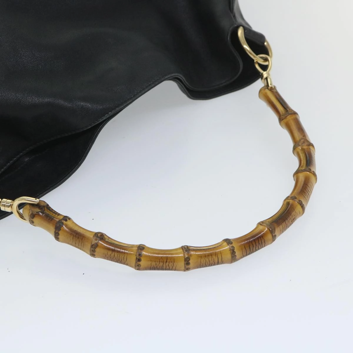 GUCCI Bamboo Shoulder Bag Leather 2way Black  57331