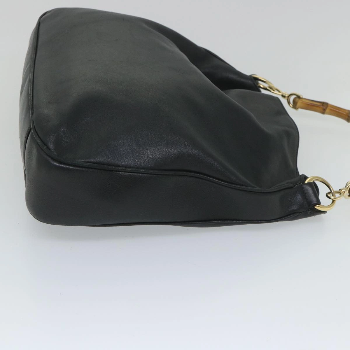 GUCCI Bamboo Shoulder Bag Leather 2way Black  57331