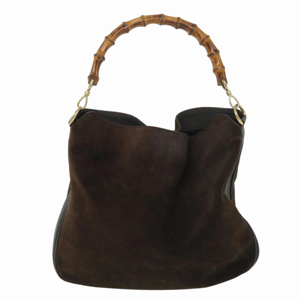 GUCCI Bamboo Shoulder Bag Leather 2way Brown 001 3444 1577  bs8481