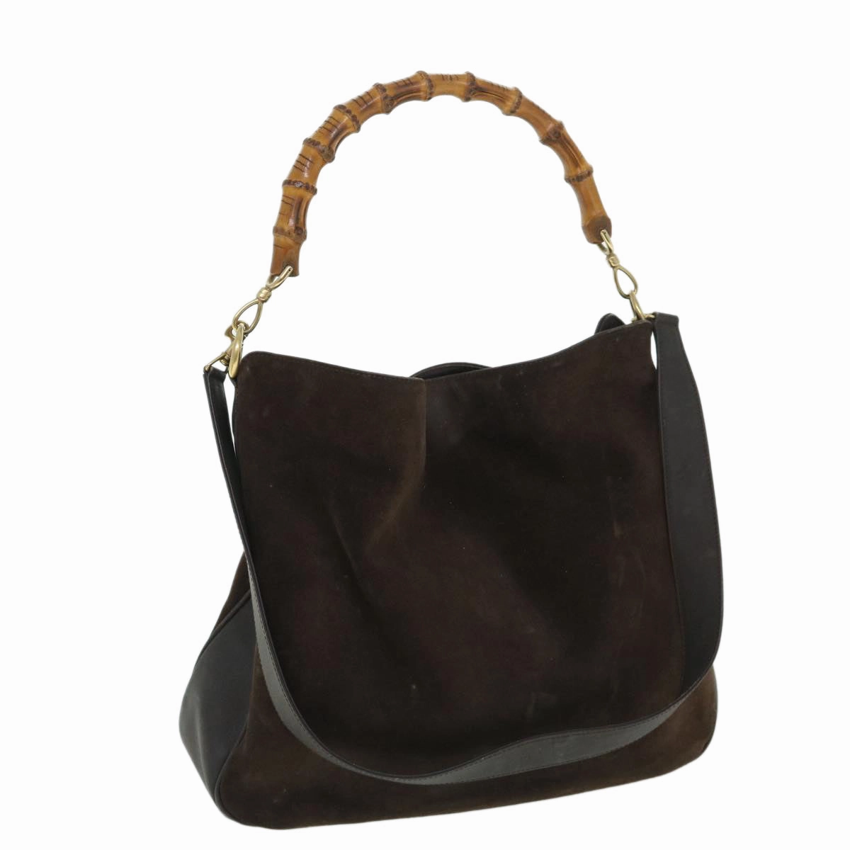 GUCCI Bamboo Shoulder Bag Leather 2way Brown 001 3444 1577  bs8481