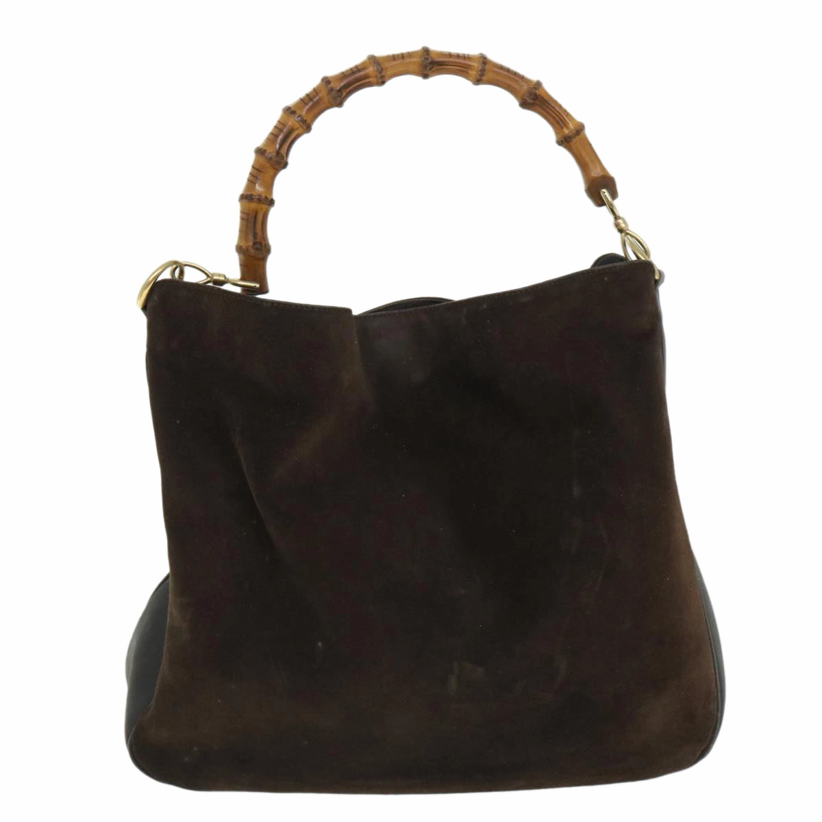 GUCCI Bamboo Shoulder Bag Leather 2way Brown 001 3444 1577  bs8481