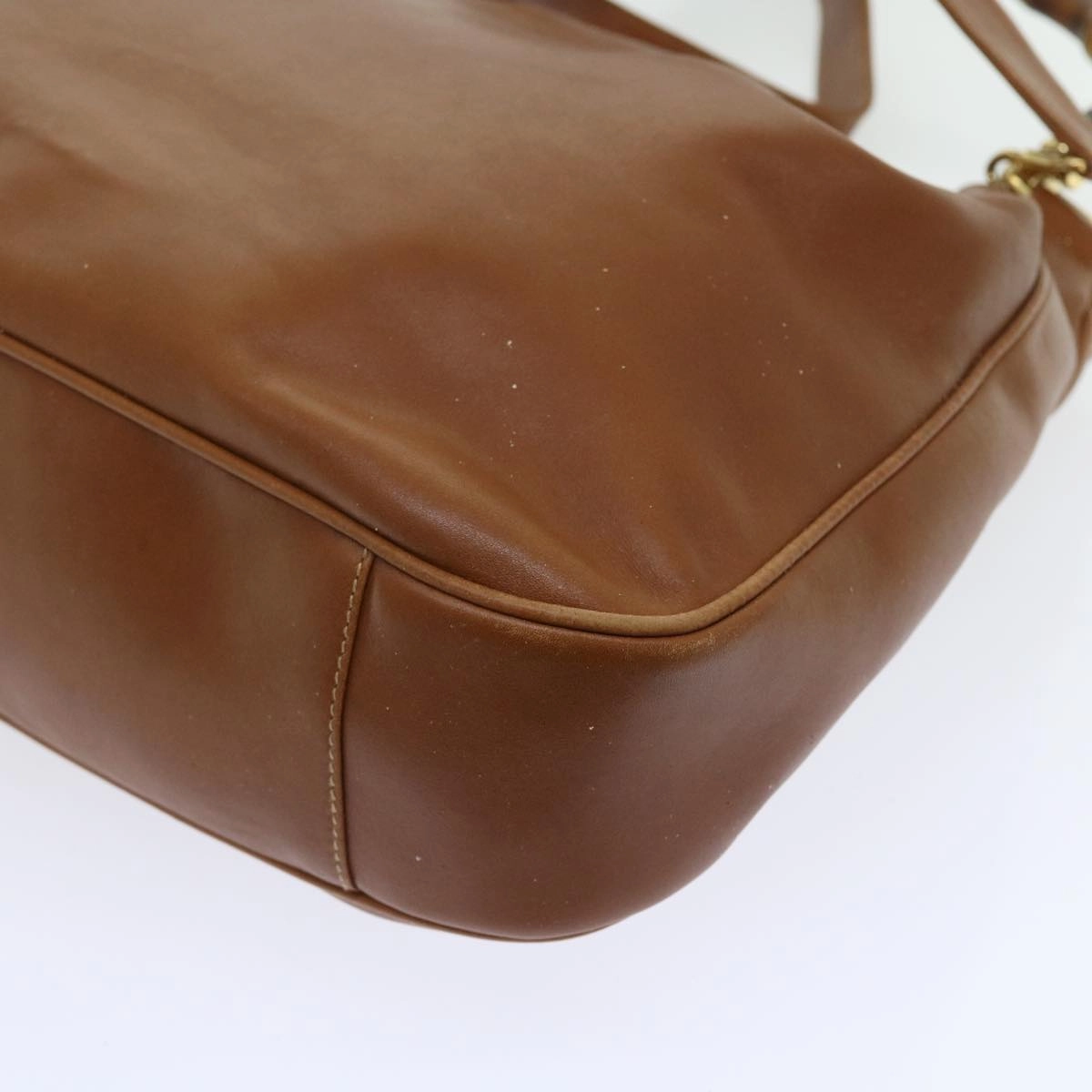 GUCCI Bamboo Shoulder Bag Leather 2way Brown  56298