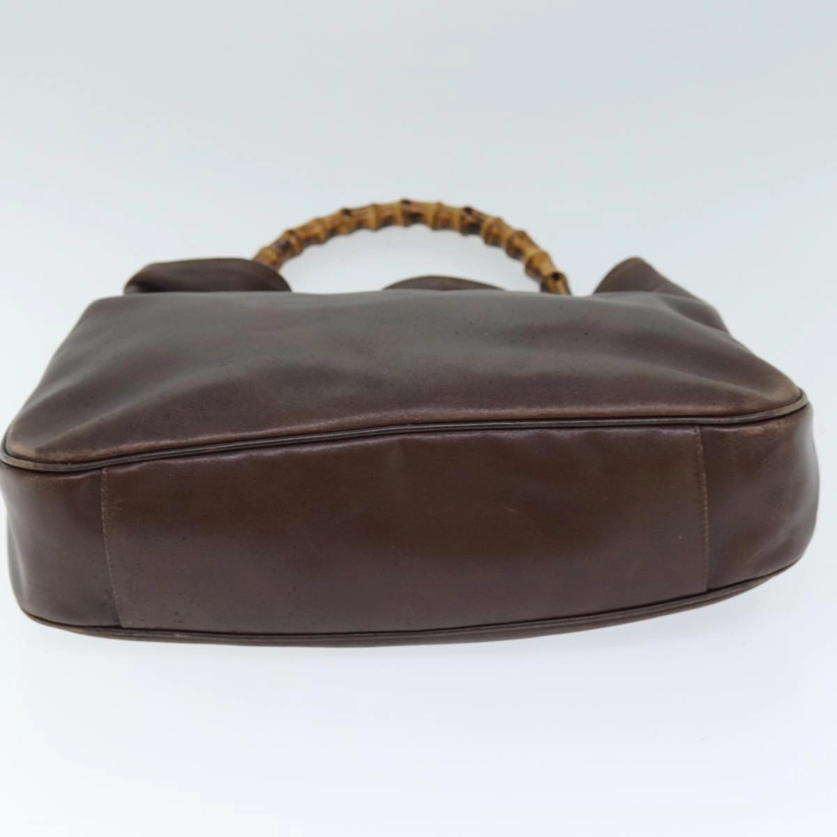 GUCCI Bamboo Shoulder Bag Leather Brown  73913