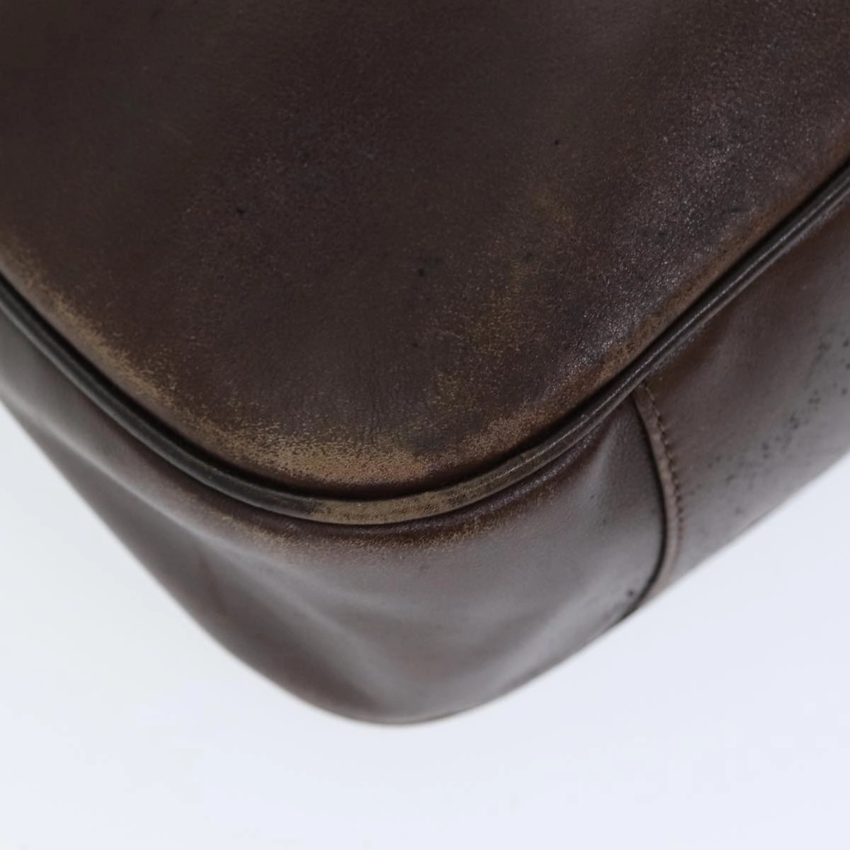 GUCCI Bamboo Shoulder Bag Leather Brown  73913