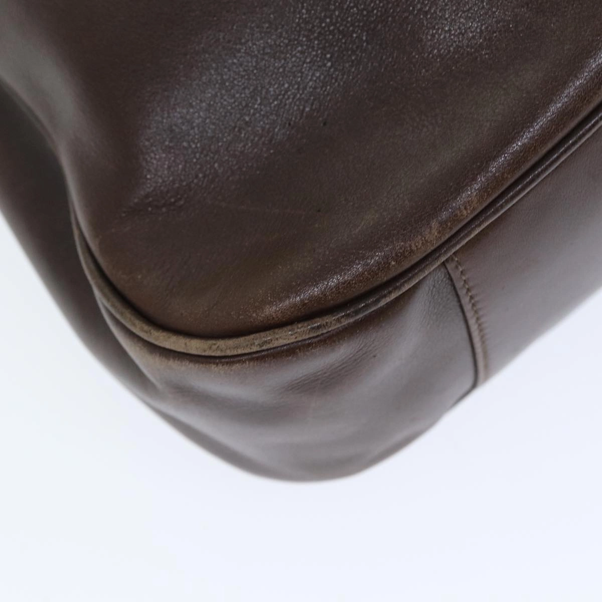 GUCCI Bamboo Shoulder Bag Leather Brown  73913