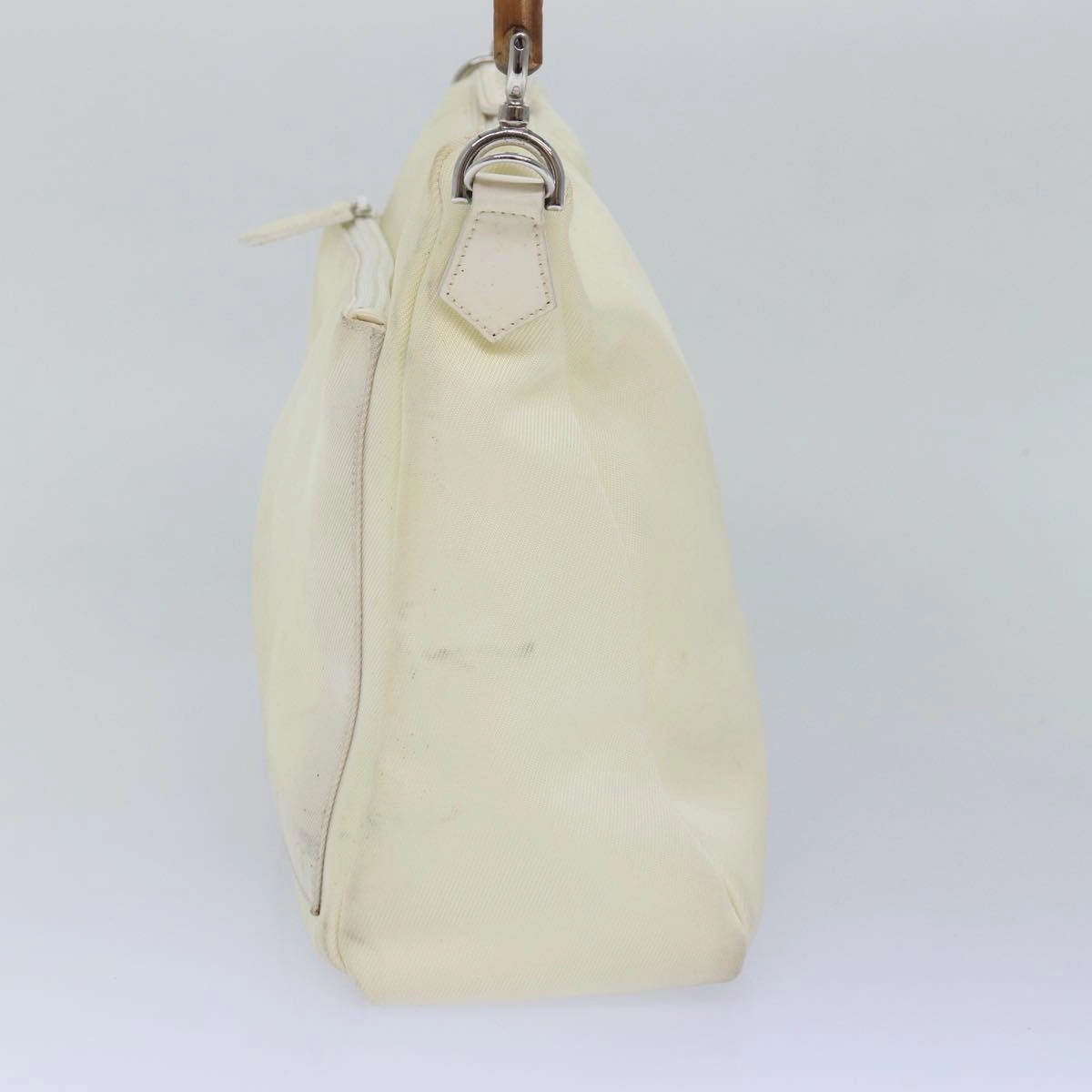 Gucci Bamboo Shoulder Bag Nylon 2Way White