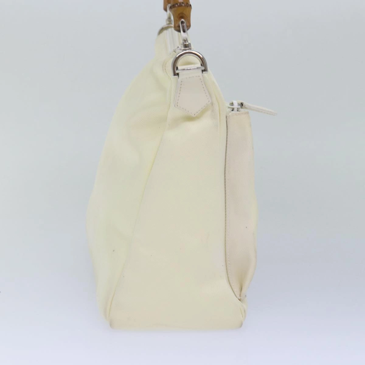 Gucci Bamboo Shoulder Bag Nylon 2Way White