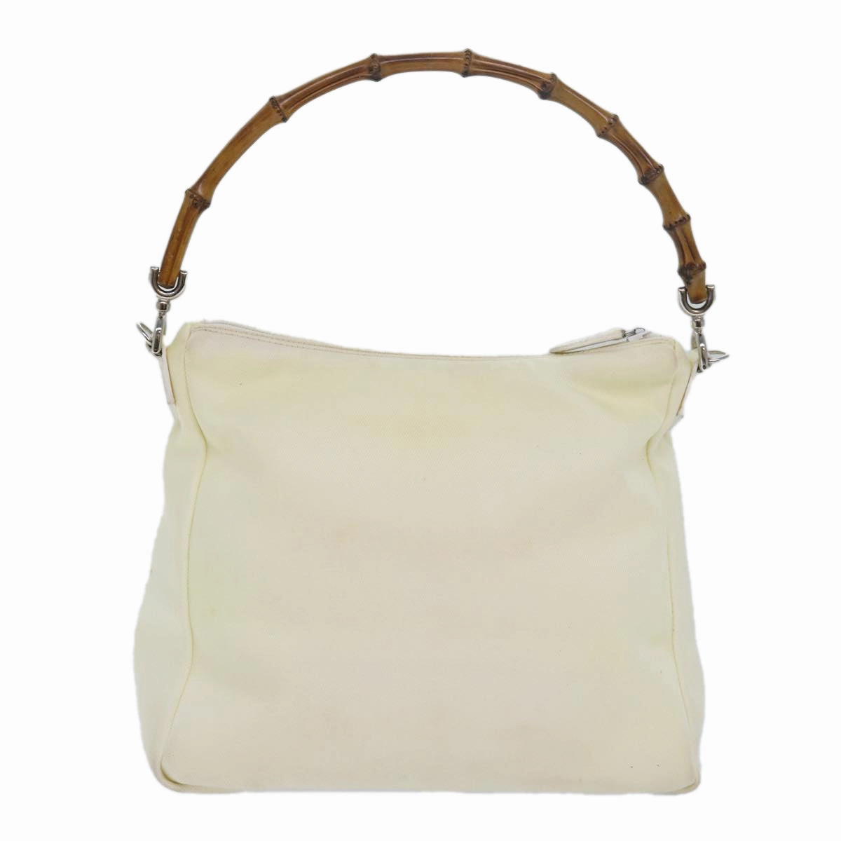 Gucci Bamboo Shoulder Bag Nylon 2Way White