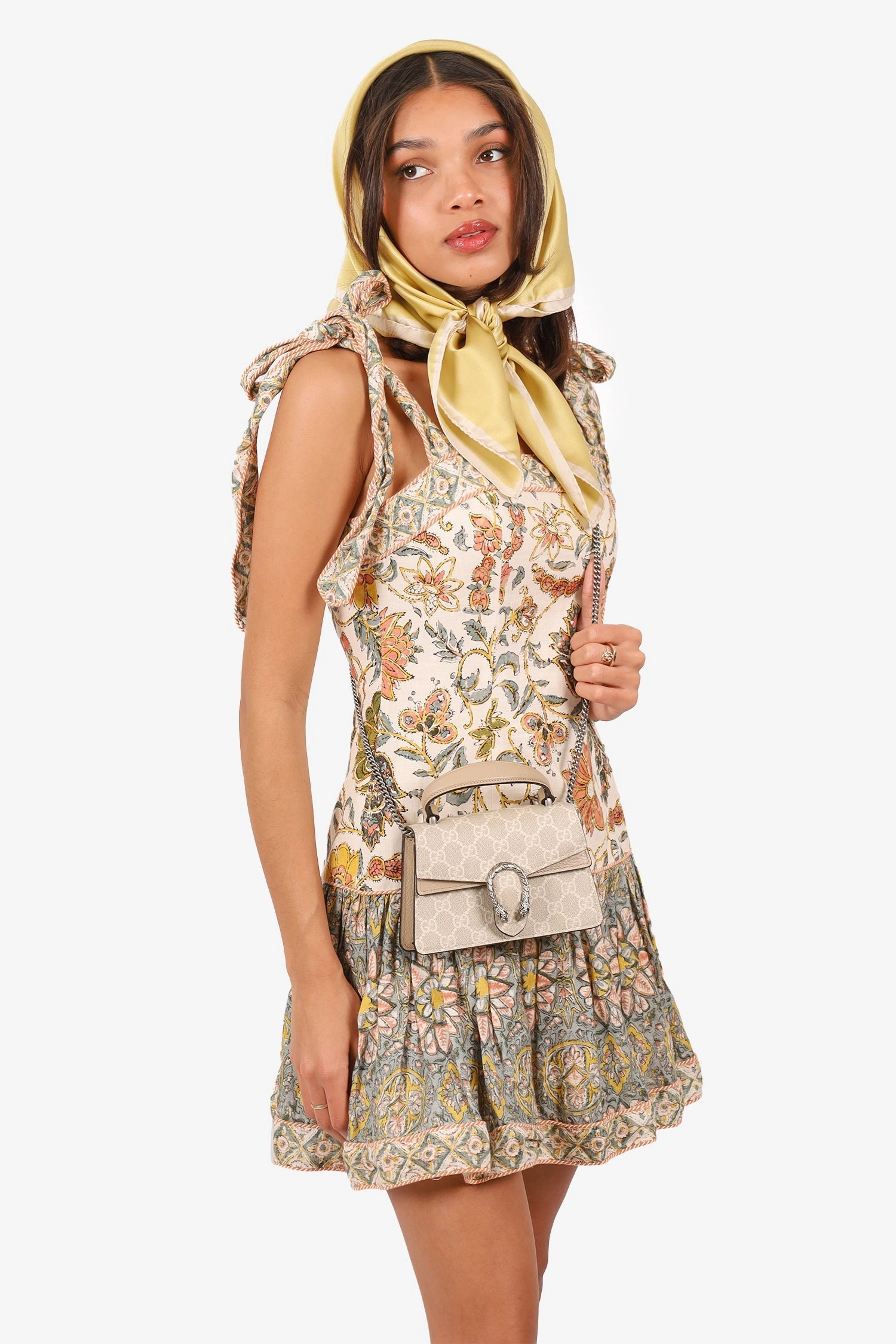 Gucci Beige GG Monogram Mini Dionysus Top Handle