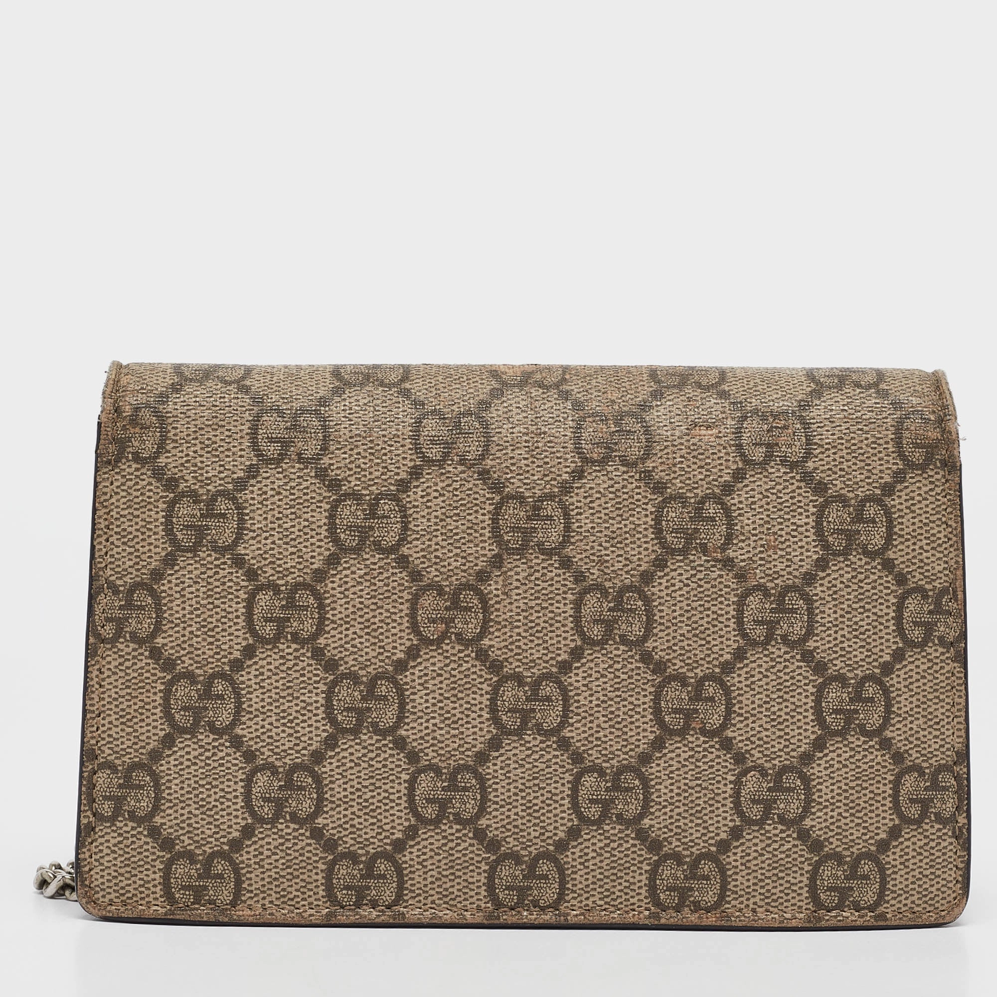 Gucci Beige Gg Supreme Canvas And Suede Super Mini Dionysus Shoulder Bag