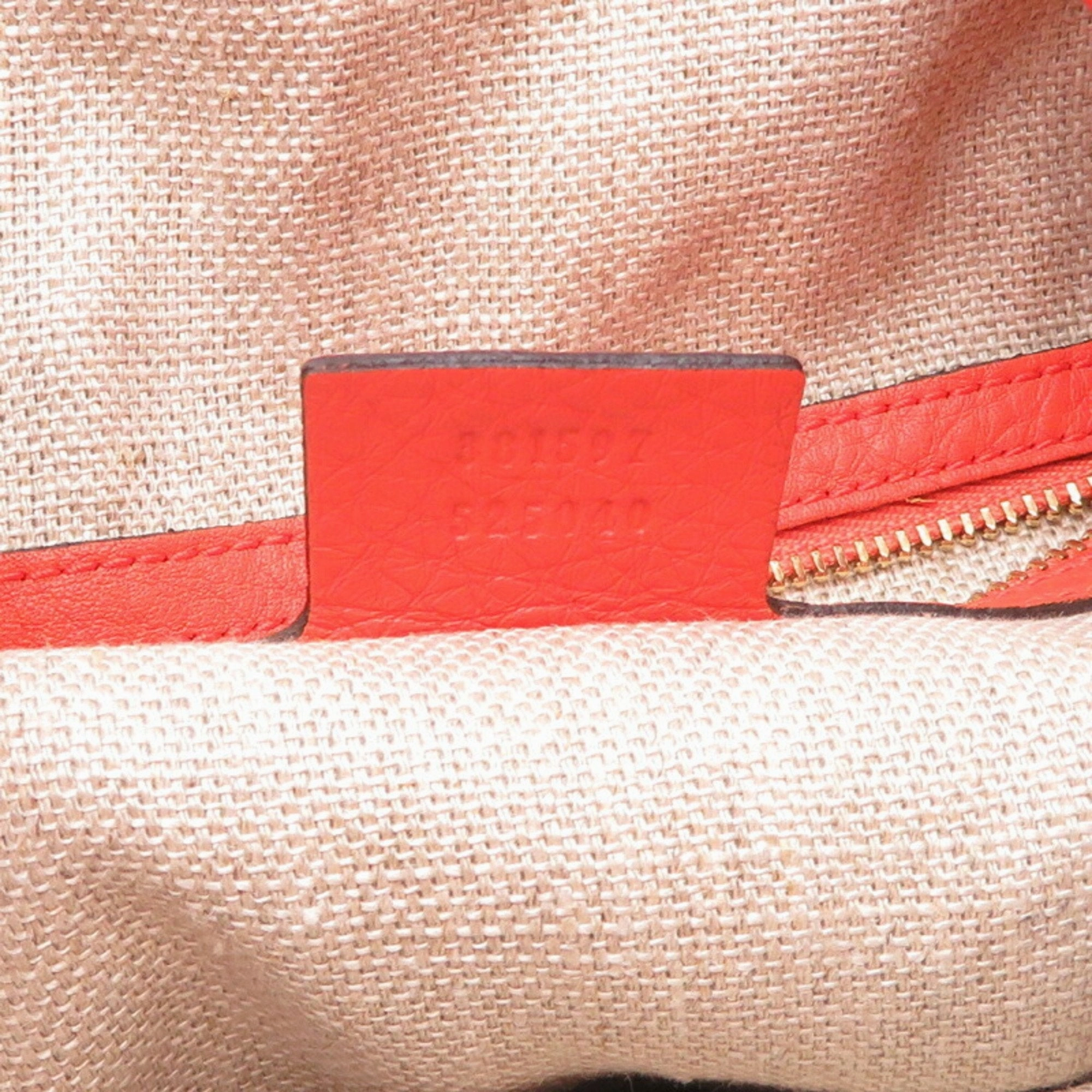 Gucci Beige Orange Gg Canvas Leather Shoulder Bag ()