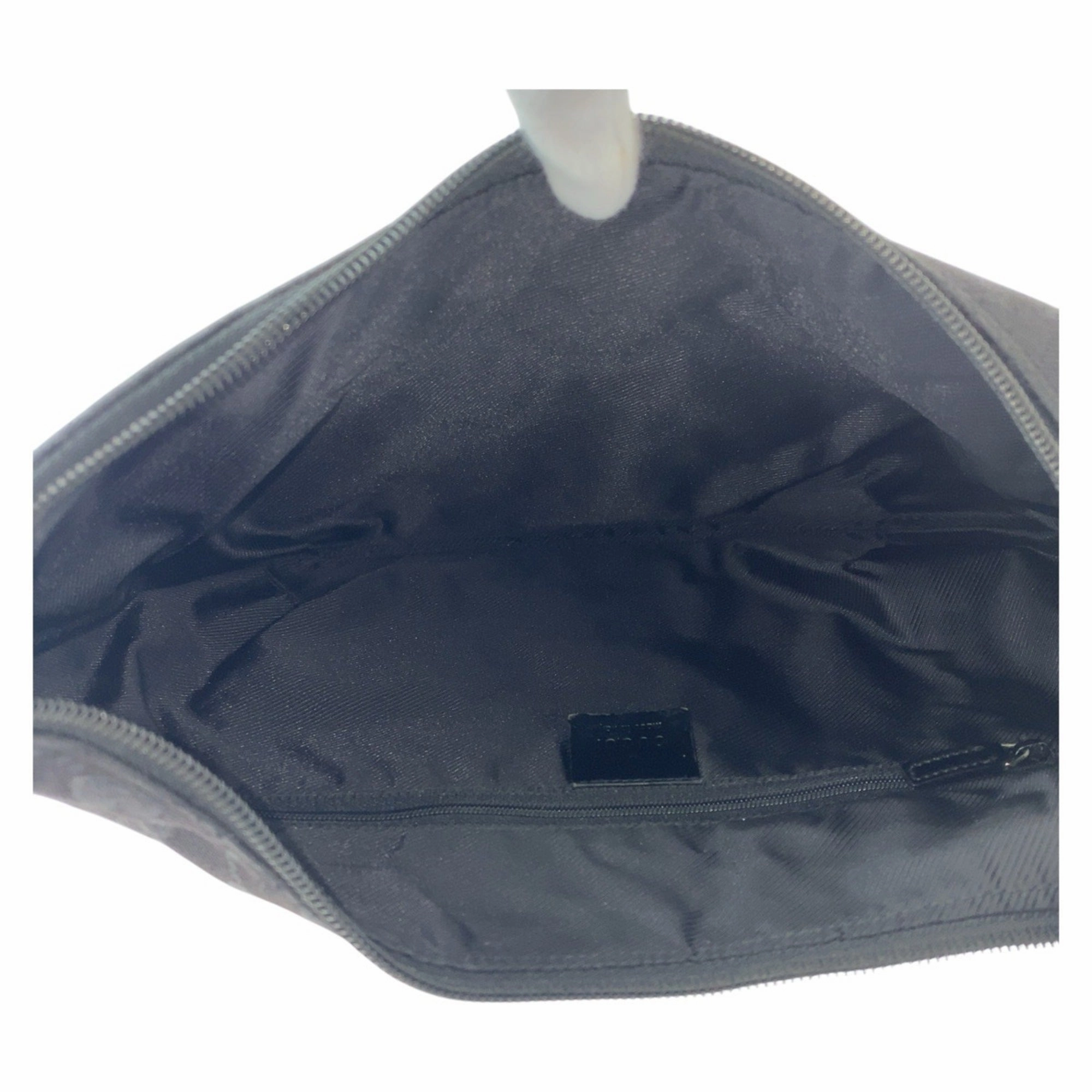 Gucci Black Gg Canvas Leather Shoulder Bag ()