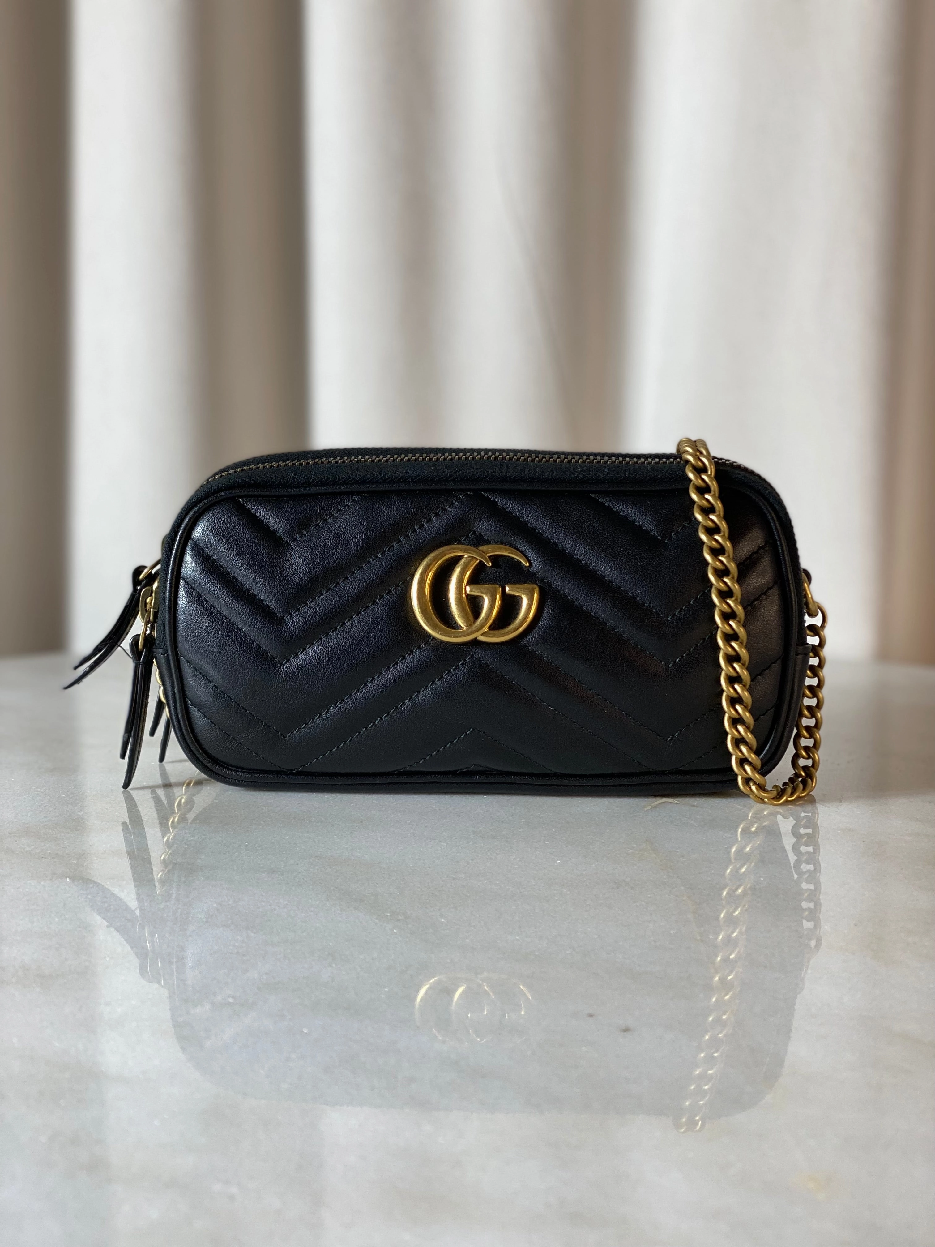 Gucci Black GG Marmont Crossbody Bag