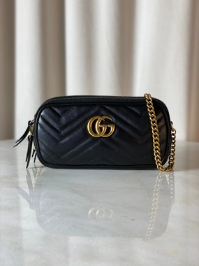 Gucci Black GG Marmont Crossbody Bag