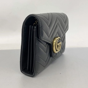 Gucci Black Leather Chain/Shoulder Wallet ()