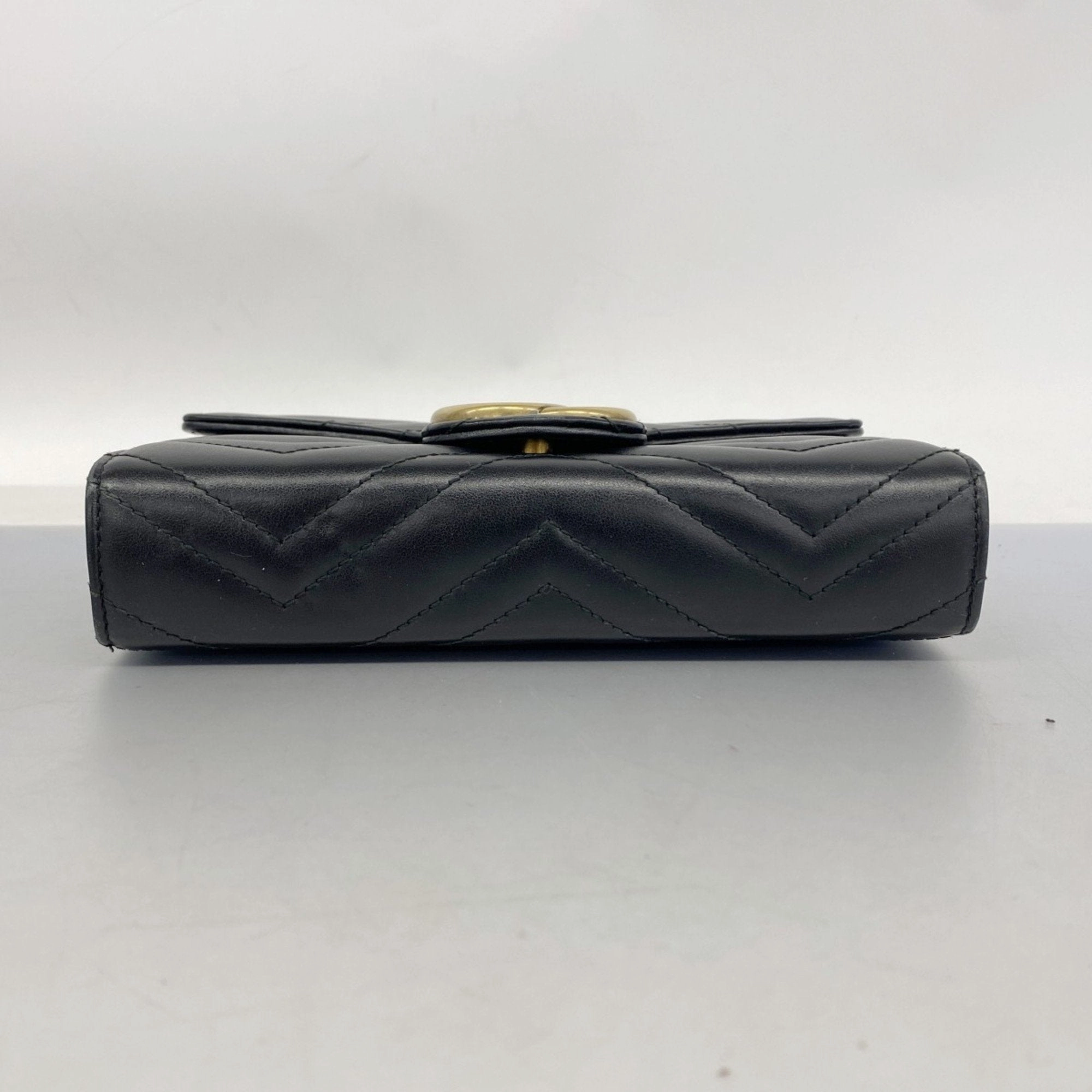 Gucci Black Leather Chain/Shoulder Wallet ()