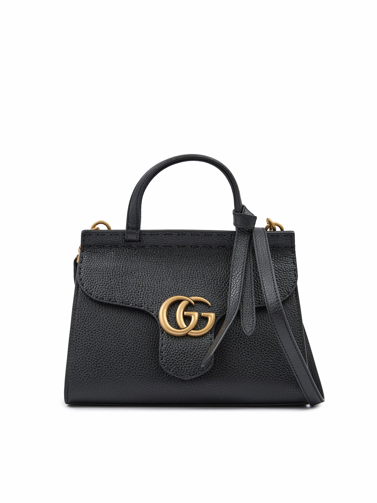 Gucci Black Leather GG Marmont Handbag