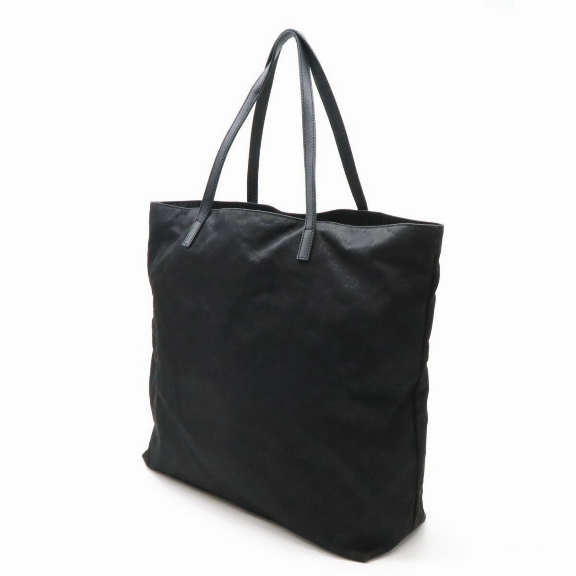 Gucci Black Nylon Leather Shoulder Bag Tote Bag ()
