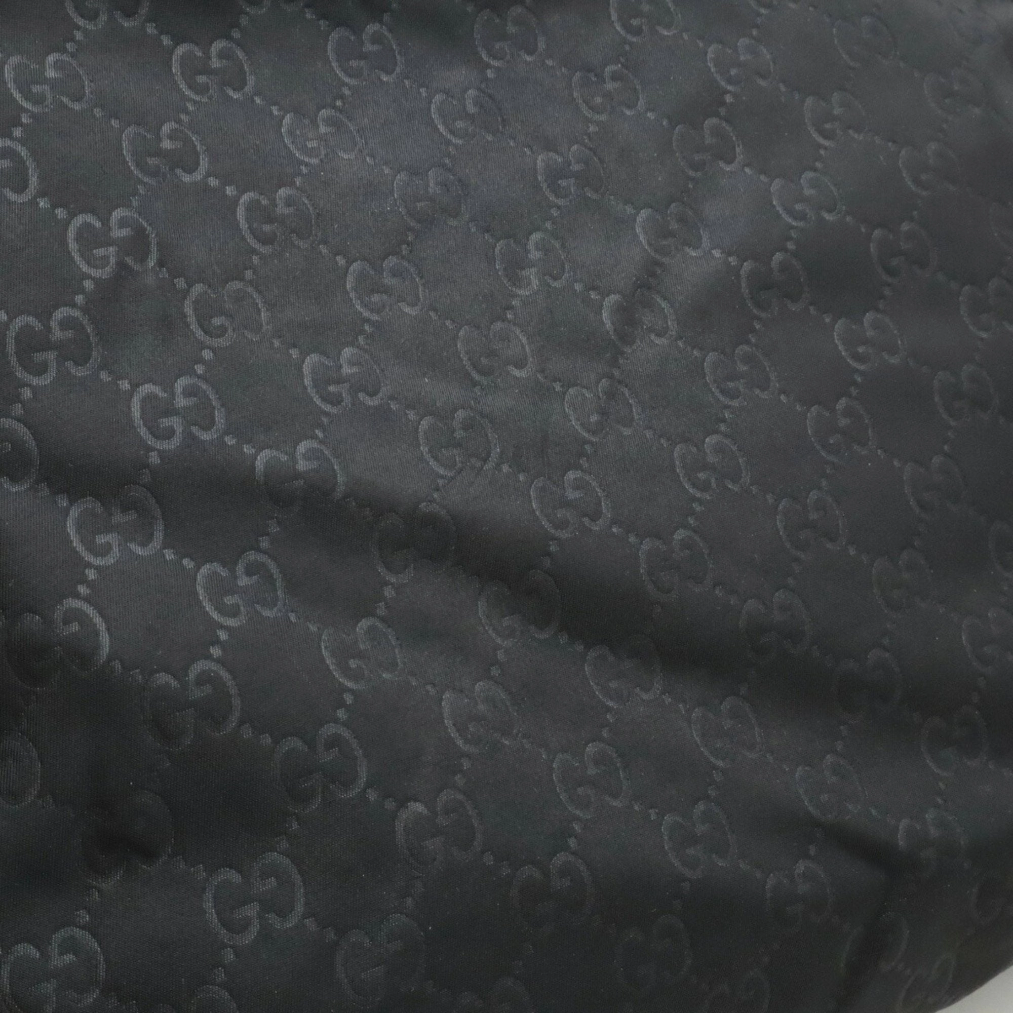 Gucci Black Nylon Leather Shoulder Bag Tote Bag ()