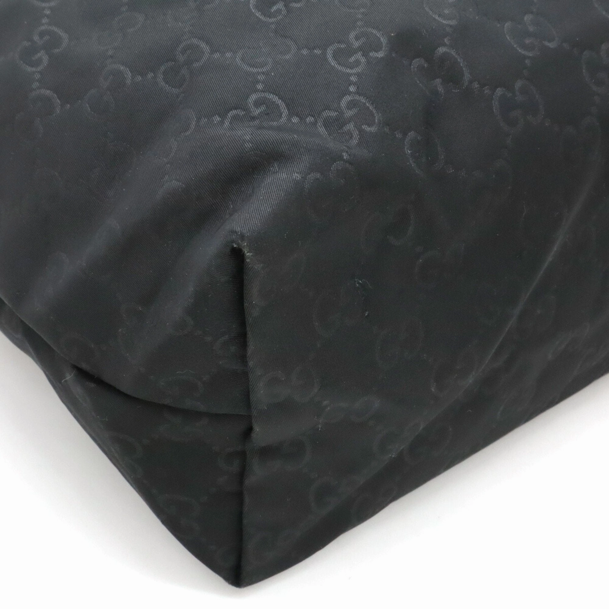 Gucci Black Nylon Leather Shoulder Bag Tote Bag ()