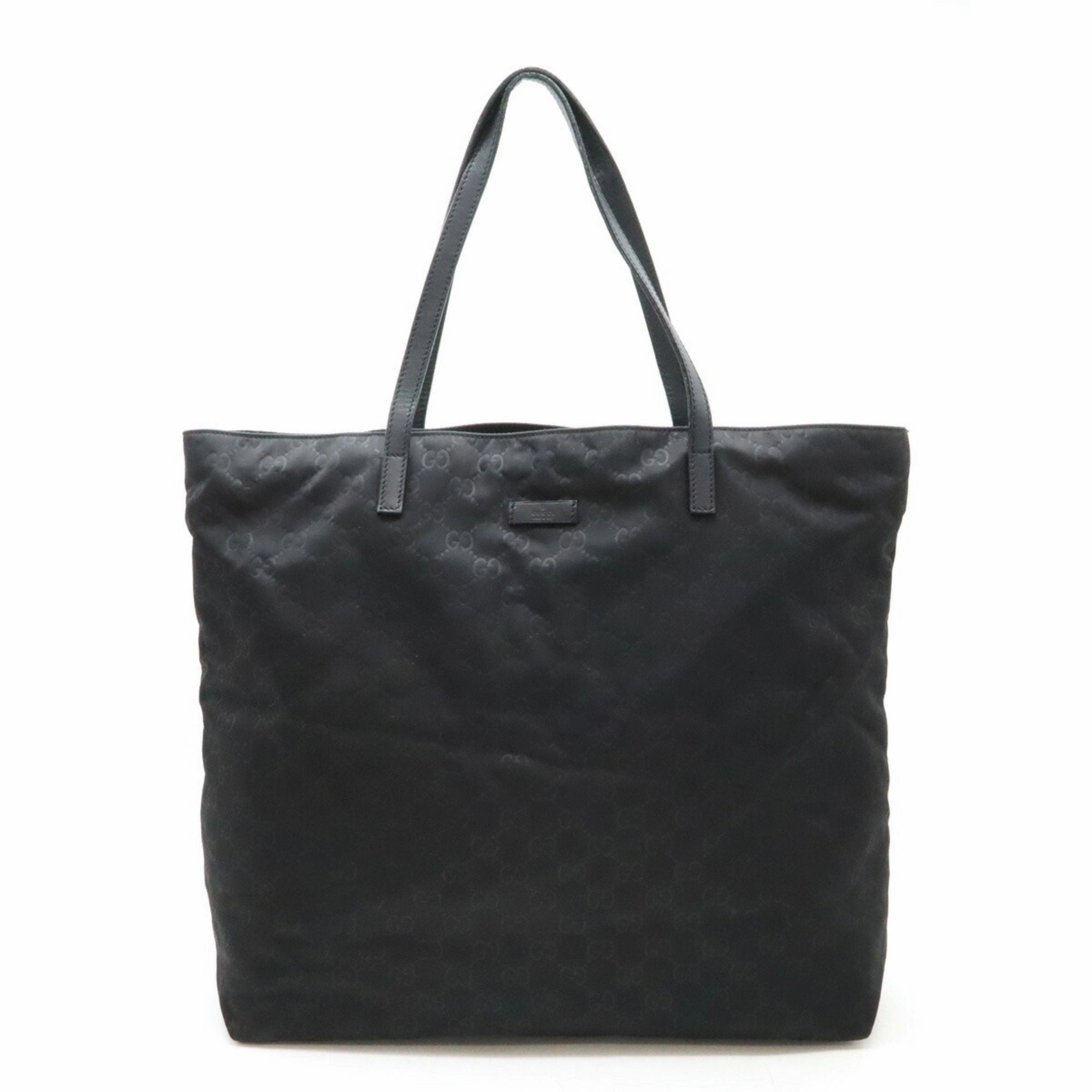 Gucci Black Nylon Leather Shoulder Bag Tote Bag ()