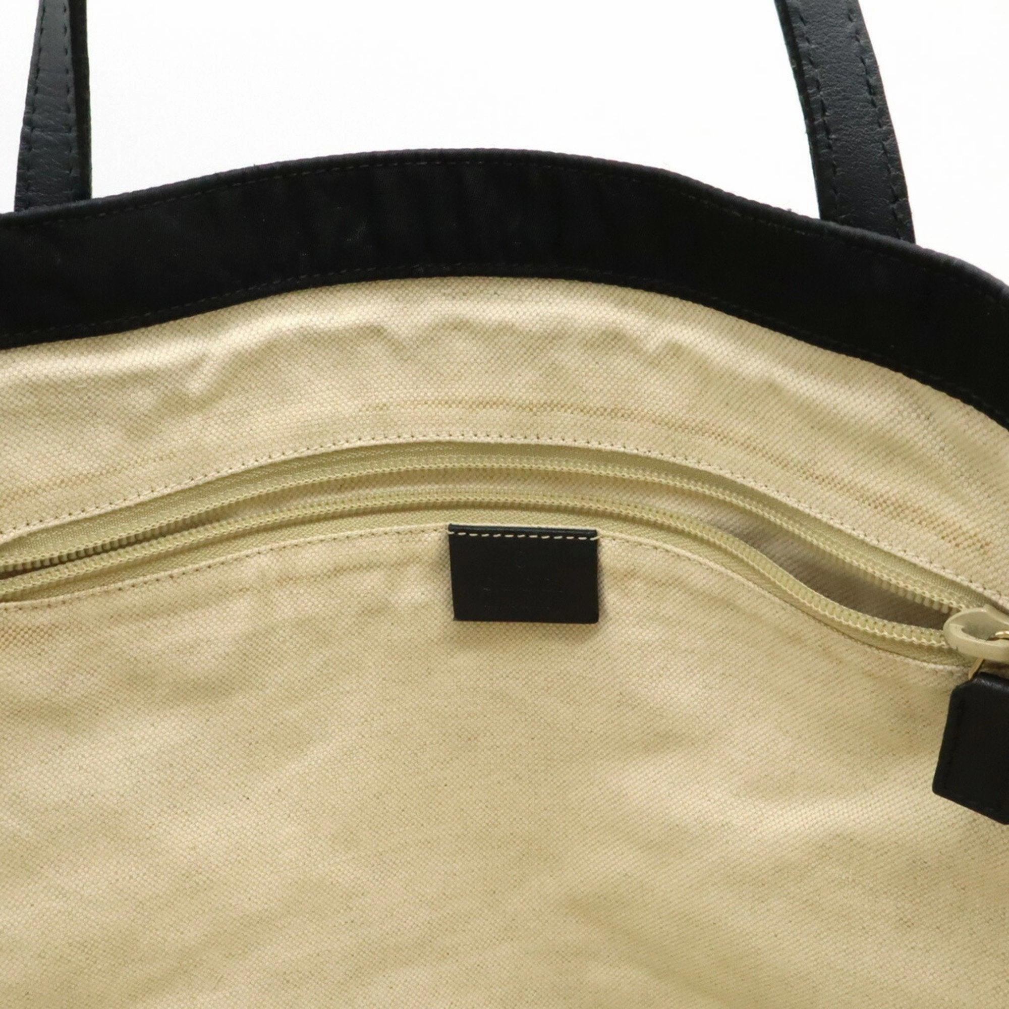 Gucci Black Nylon Leather Shoulder Bag Tote Bag ()