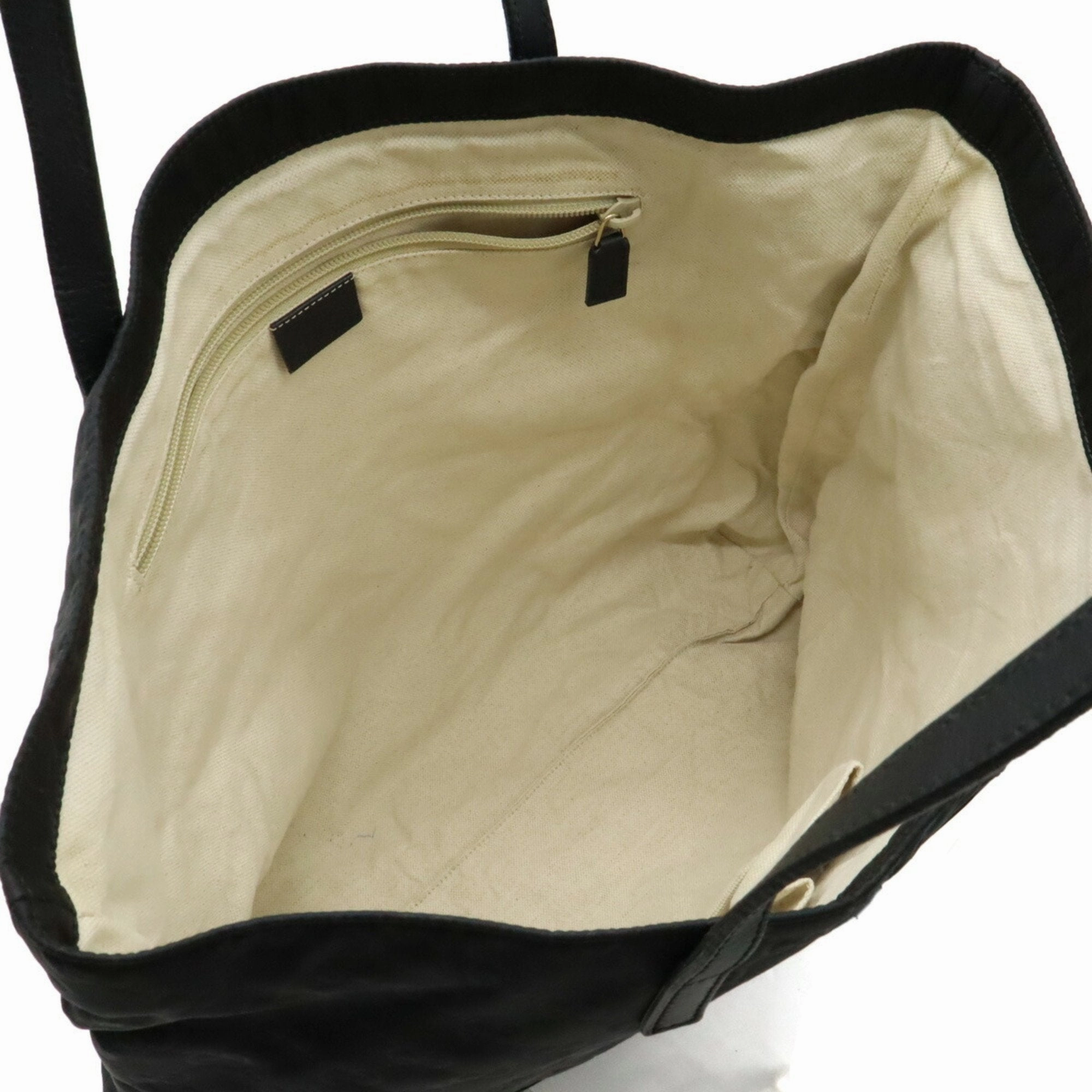 Gucci Black Nylon Leather Shoulder Bag Tote Bag ()