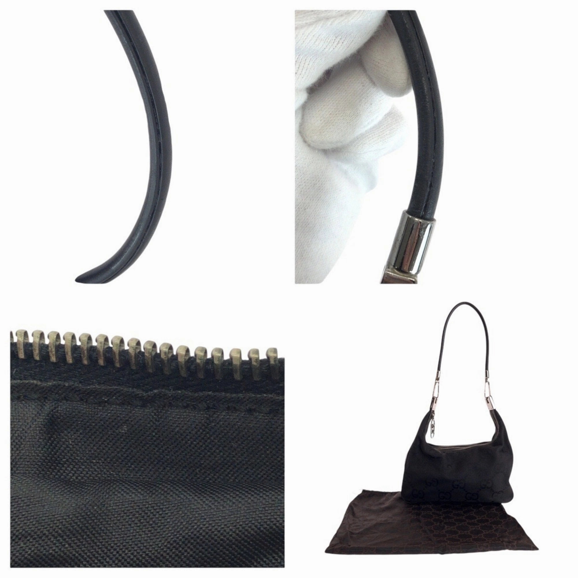 Gucci Canvas Leather Shoulder Bag (Pre-Owned)